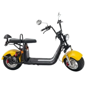 Scooter électrique Chopper jaune Fat Tire ColisWheels, style Lowrider homologué Suisse 45 km/h.