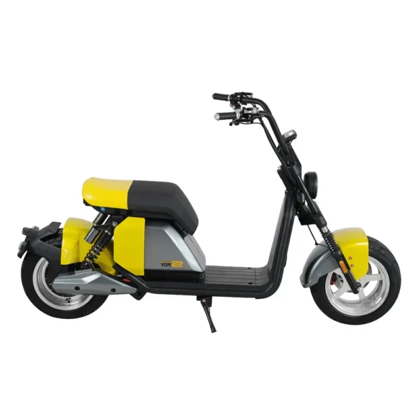 Scooter électrique jaune style fat tire ColisWheels homologué Suisse 45 km/h