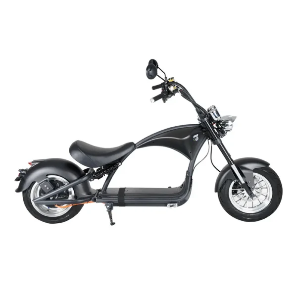 Scooter électrique City Coco M1 noir mat style chopper fat tire, homologué Suisse.